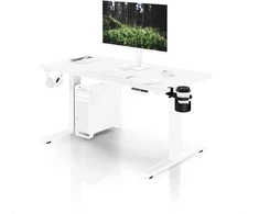 Ergonominis elektrinis staliukas su reguliuojamu aukščiu, baltas, 1200x600 mm: ARIA (5907367517323) Jan Nowak