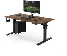 Jan Nowak Elektrinis aukštį reguliuojamas ergonominis rašomasis stalas antracito/oriecho spalvos, 1400x700 mm: ARIA (5907367517545)