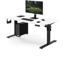 Stalinis Jan Nowak Elektrinis su aukščio reguliavimu ergonomiškas antracito-baltas, 1400x700 mm: ARIA (5907367517453)