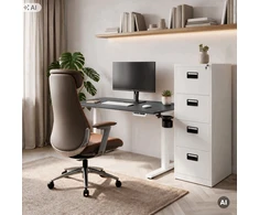 Stalo Jan Nowak Elektrinis su aukščio reguliavimu ergonomiškas baltai antracitinis, 1200x600 mm: ARIA (5907367517354)