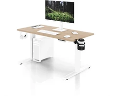 Stalinių Jan Nowak Elektrinis aukštį reguliuojantis ergonominis baltas/dąb sonoma, 1200x600 mm: ARIA (5907367517385)