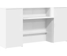 Registratūra, baltos spalvos, 200x50x103,5 cm, apdirbta mediena