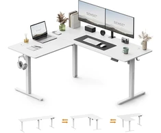 Biurko SENSE7 Nojo Light Corner Balta 160 cm x 140 cm Baltas