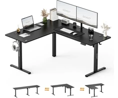 Biurko SENSE7 Nojo Light Corner Juoda 160 cm x 140 cm Juodas