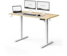 Rašomasis stalas SENSE7 NOJO LIGHT, šviesiai rudas-baltas, 120 × 60 cm