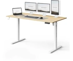 Rašomasis stalas SENSE7 NOJO LIGHT, šviesiai rudos ir baltos spalvos, 140×70 cm