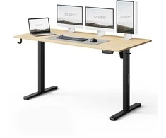 Rašomasis stalas SENSE7 NOJO LIGHT, šviesiai rudos ir juodos spalvos, 140×70 cm