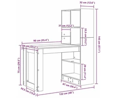 Stalas Pilkas Sonoma 122 x 67 x 145 cm Apdirbta mediena