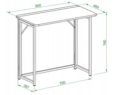 Biurko Techly Baltas 80 cm x 46 cm