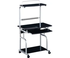 TECHLY Mobile Desk for PC Spausdintuvas with Extractable Keyboard Glossy Juodas