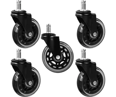 Geko Guminiai kėdės ratukai 75 mm 45 kg – 5 vnt. (12) (5903418305598)