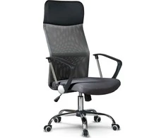 Sofotel Biuro kėdė su tinkleliu, ergonomiško dizaino, reguliuojamo aukščio, tamsiai pilka vadovo kėdė, patogi kompiuterio kėdė