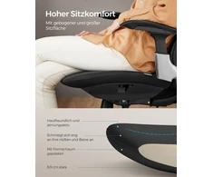 Biuro kėdė Songmics Ergonomiška reguliuojama biuro kėdė sulankstomas stalas - Reguliuojama priekinė arba galinė sėdynė - Atlaiko iki 150 kg - Juoda