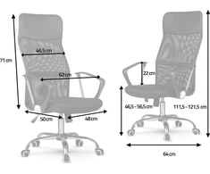 Sofotel Biuro kėdė su tinklelio atlošu, ergonomiško dizaino, juoda moderni darbo kėdė, reguliuojamas aukštis, patogus sėdėjimas