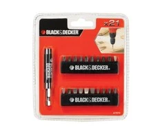 Grąžtas Black &amp; Decker Juodas+DECKER Rinkinys AKCESORIÓW 21szt.