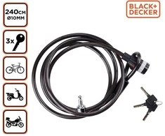 Black &amp; Decker Dviračių užraktas su raktu 10x240 cm