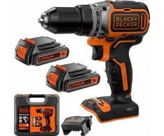Black &amp; Decker Juodas &amp; Decker Suktuvas-gręžtuvas Juodas &amp; Decker BL186K1B2-QW; 18 V; 2x2,0 Ah akum.