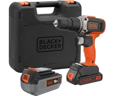 Akumuliatorinis gręžtuvas Black&amp;Decker BCD003MEM2K-QW,18V, 2x2,5Ah
