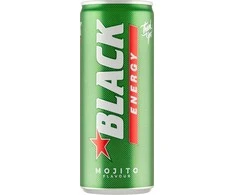 Black Juodas Juodas Gazuotas energinis gėrimas „Mojito“ 250 ml