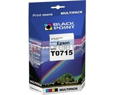 Black Point Juodas Point Švirkštas Juodas Point užtaisai BPE T0715 / C13T071540 / T0715 (žydros, rausvos, geltonos, juodos)