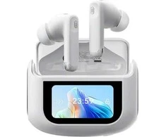 Blackview ausinės „AirBuds 12 TWS BT 5.4“ su LCD ekranu, baltos, 400mAh „Bluetooth“ laisvų rankų įranga