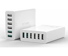 Blitzwolf BW-S15 įkroviklis 6x USB, QC 3.0, 60 W (baltas)