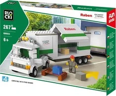 Kaladėlių rinkinys Klocki Blocki Raben Ilgasis sunkvežimis (KBR053), 267 dalys, 6 m.+
