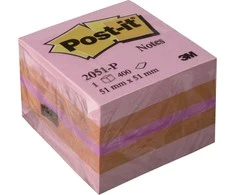 Lipnūs lapeliai Post-it, 51x51mm, 400 lapelių, rožinės spalvos