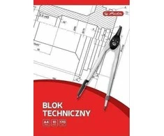 Techninis blokas A4/10K baltas (20vnt) HERLITZ