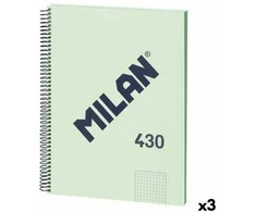 Užrašų knygelė Milan 430 spalvų žalia A4 80 lapų (3 vnt.)