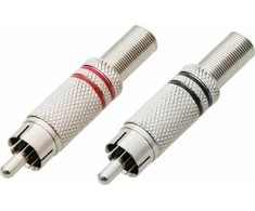 Blow 1031# RCA metalinis kištukas (juodas + raudonas)