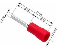 Blow Oem Vamzdelio formos jungtys 1.9/28mm 100vnt - raudona