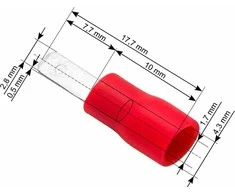 Blow Oem Vamzdelio formos jungtys 2.8/0.5 100vnt - raudona
