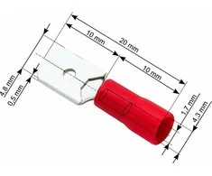 Blow Oem Vamzdelio formos jungtys 4.8/0.5 100vnt - raudona