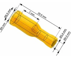 Blow Oem Vamzdelio formos jungtys 5.0/24.5mm 100vnt - geltona