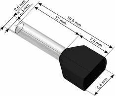 Blow Oem Vamzdelio formos jungtys 2x1.5/12 100vnt - juoda