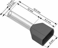 Blow Izoliuota jungties įvorė 2x2.5/10 pilka