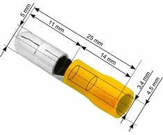 Blow Izoliuotas jungties kištukas 5.0/25 mm geltonas