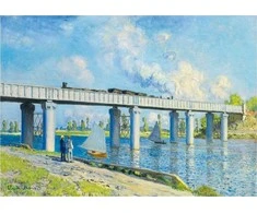 Bluebird Dėlionė 1000 vnt. - Klodas Monė: Geležinkelio tiltas prie Aržantėjaus, 1873