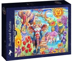 Bluebird Puzzle Dėlionė 2000 spalvingų dramblių sode