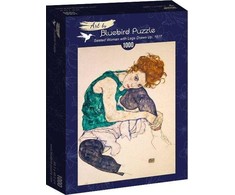 Dėlionė Bluebird Puzzle Mėlynojo paukščio galvosūkis, 1000 sėdi moteris, Egon Schiele, 1917 m.