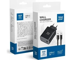 BlueStar Telefono įkroviklis Blue Star USB C QC4.0 PD 3A 45W + laidas USB C į USB C TFB-TC-45WPD juodas