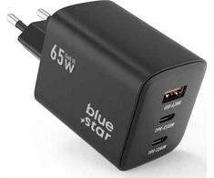 BlueStar Telefono įkroviklis Blue Star GaN 2 x USB C + USB A QC4.0 PD 4A 65W VT-43 juodas