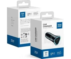 BlueStar Įkroviklis automobilinis Blue Star (1xUSB-C; QC 3.0; 20W) juodas