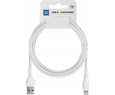 BlueStar USB A tipo į „Lightning“ tipo maitinimas, mėlynas, žvaigždės formos, 2,4A, ECO, 1 m, PJ68-24-2.4 baltas