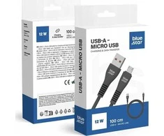 USB A į Micro USB kabelis Blue Star 2A 1 m DC99M juodas