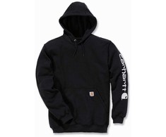 „Carhartt“ džemperis su „Signature“ logotipu ant rankovės, juodas