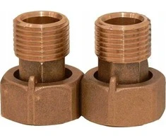 BMETERS Žalvarinės jungiamosios detalės vandens skaitikliams 6/4" komplektas.