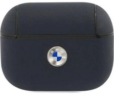 Apple AirPods Pro BMW Cover Geniune Leather Sidabrinis Logo (BMAPSSLNA) ausinių dėklas mėlynos spalvos