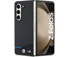 Dėklas BMW BMHCZFD522NBCK Z Fold5 F946 juodos spalvos Leather Carbon